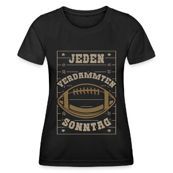 Jeden Sonntag American Football - Frauen Funktions-T-Shirt - Schwarz - Vorne - AI Model Female 172 light (172cm)