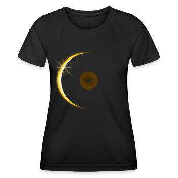Vinyl Sonnenfinsternis - Frauen Funktions-T-Shirt - Schwarz - Vorne - AI Model Female 172 light (172cm)