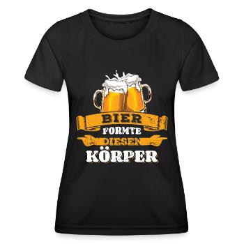 Bier formte diesen Körper Biertrinker - Männertag - Frauen Funktions-T-Shirt - Schwarz - Vorne - AI Model Female 172 light (172cm)