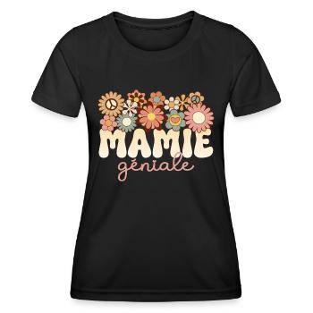 Grand-Mère Formidable Mamie Géniale - T-shirt sport Femme - noir - Devant - AI Model Female 172 light (172cm)