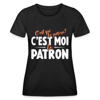 C'est Qui Le Patron C'est Moi Le Patron - T-shirt sport Femme - noir - Devant - AI Model Female 172 light (172cm)