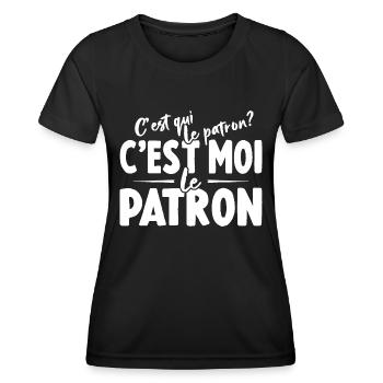 C'est Qui Le Patron C'est Moi Le Patron - T-shirt sport Femme - noir - Devant - AI Model Female 172 light (172cm)