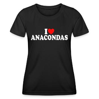 Aime Les Anacondas Aime Les Serpents - T-shirt sport Femme - noir - Devant - AI Model Female 172 light (172cm)