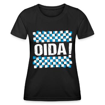 Oida Boarisch Bayern Oida! - Frauen Funktions-T-Shirt - Schwarz - Vorne - AI Model Female 172 light (172cm)