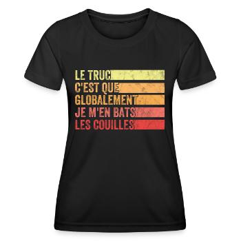 Globalement Je M'en Bats Les Couilles Vintage Drol - T-shirt sport Femme - noir - Devant - AI Model Female 172 light (172cm)