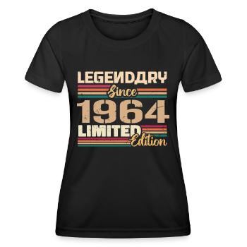 1964 Millésime 1964 Anniversaire Né En 1964 - T-shirt sport Femme - noir - Devant - AI Model Female 172 light (172cm)