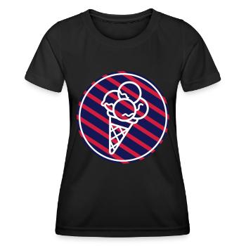 Egg Cream Ice Cream Summer - Women's Functional T-Shirt - black - Front - AI Model Female 172 light (172cm)