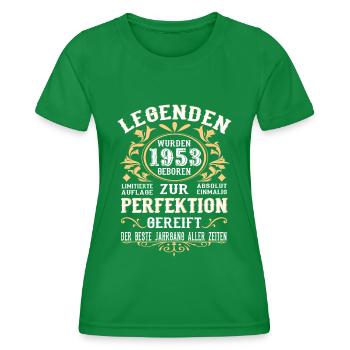1953 Die Geburt einer Legende Geburtstag Geschenk - Frauen Funktions-T-Shirt - Kelly Green - Vorne - AI Model Female 172 dark (172cm)