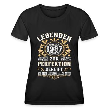 1987 Die Geburt einer Legende Geburtstag Geschenk - Frauen Funktions-T-Shirt - Schwarz - Vorne - AI Model Female 172 light (172cm)
