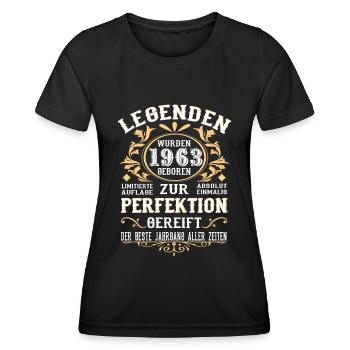 1963 Die Geburt einer Legende Geburtstag Geschenk - Frauen Funktions-T-Shirt - Schwarz - Vorne - AI Model Female 172 light (172cm)