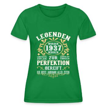 1937 Die Geburt einer Legende Geburtstag Geschenk - Frauen Funktions-T-Shirt - Kelly Green - Vorne - AI Model Female 172 dark (172cm)