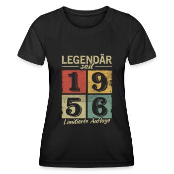 Legendär seit 1956 - Geburtsjahr 1956 vintage - Frauen Funktions-T-Shirt - Schwarz - Vorne - AI Model Female 172 light (172cm)