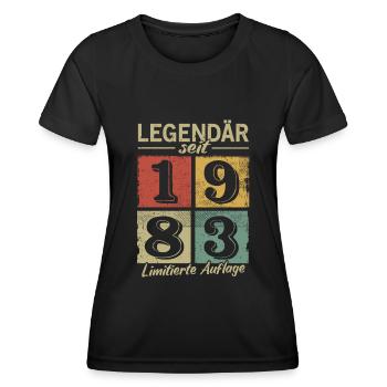 Legendär seit 1983 - Geburtsjahr 1983 vintage - Frauen Funktions-T-Shirt - Schwarz - Vorne - AI Model Female 172 light (172cm)