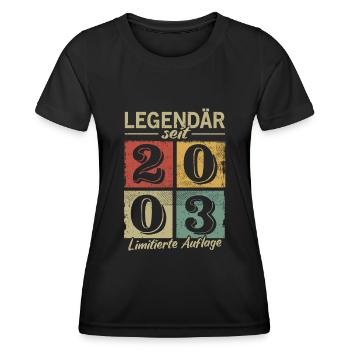 Legendär seit 2003 - Geburtsjahr 2003 vintage - Frauen Funktions-T-Shirt - Schwarz - Vorne - AI Model Female 172 light (172cm)