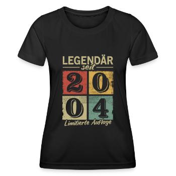 Legendär seit 2004 - Geburtsjahr 2004 vintage - Frauen Funktions-T-Shirt - Schwarz - Vorne - AI Model Female 172 light (172cm)