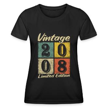 Legendary since 2008 - year of birth 2008 vintage - Women's Functional T-Shirt - black - Front - AI Model Female 172 light (172cm)