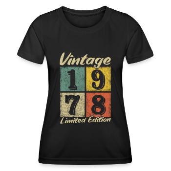 Légende depuis 1978 - année de naissance 1978 vintage - T-shirt sport Femme - noir - Devant - AI Model Female 172 light (172cm)