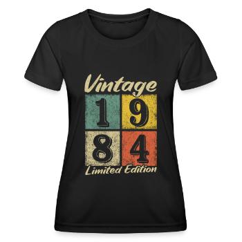 Légende depuis 1984 - année de naissance 1984 vintage - T-shirt sport Femme - noir - Devant - AI Model Female 172 light (172cm)
