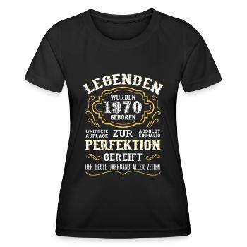1970 Die Geburt einer Legende Geburtstag Geschenk - Frauen Funktions-T-Shirt - Schwarz - Vorne - AI Model Female 172 light (172cm)
