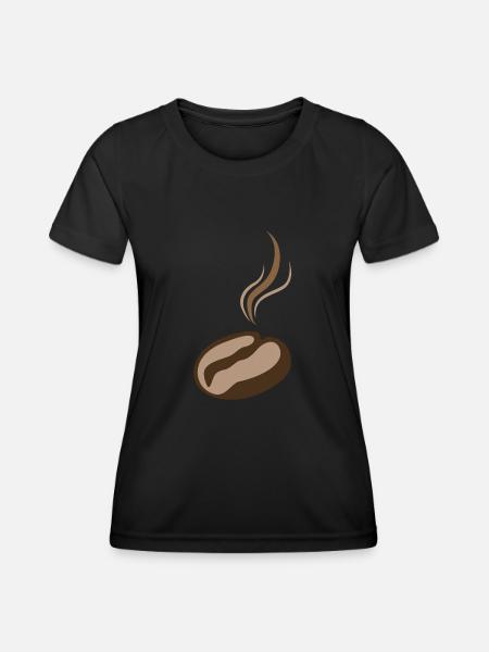 Kaffeebohne - Frauen Funktions-T-Shirt - Schwarz