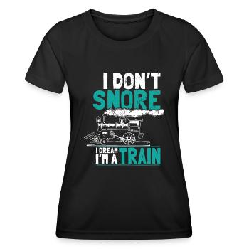 Ronfler comme un train rêve - T-shirt sport Femme - noir - Devant - AI Model Female 172 light (172cm)