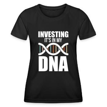 Investieren Kapital Cash ist in meiner DNA - Frauen Funktions-T-Shirt - Schwarz - Vorne - AI Model Female 172 light (172cm)