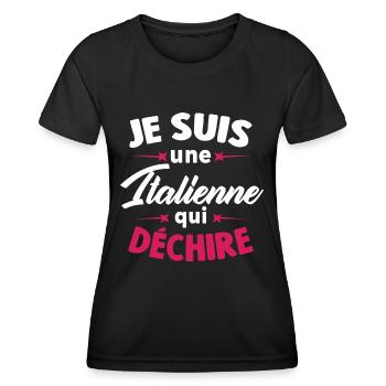 Je suis une Italienne qui déchire - T-shirt sport Femme - noir - Devant - AI Model Female 172 light (172cm)