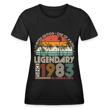 1983 Vintage Vintage Retro Cadeau d’anniversaire - T-shirt sport Femme - noir - Devant - AI Model Female 172 light (172cm)