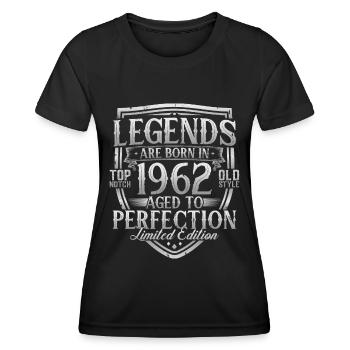 1962 Vintage Born Legends Cadeau d’anniversaire - T-shirt sport Femme - noir - Devant - AI Model Female 172 light (172cm)