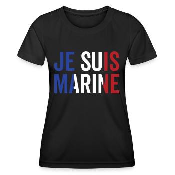 Je suis Marine - T-shirt sport Femme - noir - Devant - AI Model Female 172 light (172cm)