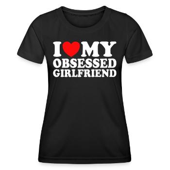 Adore Ma Copine J'aime Ma Petite Amie Obsédée - T-shirt sport Femme - noir - Devant - AI Model Female 172 light (172cm)