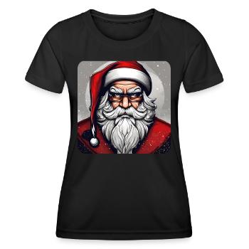 Böser grimmiger Weihnachtsmann - Frauen Funktions-T-Shirt - Schwarz - Vorne - AI Model Female 172 light (172cm)