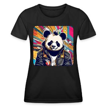 Cool Punk Panda Ours - T-shirt sport Femme - noir - Devant - AI Model Female 172 light (172cm)