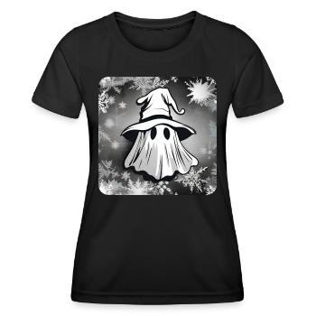 Mignon petit croque-mitaine avec de la neige - T-shirt sport Femme - noir - Devant - AI Model Female 172 light (172cm)