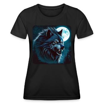 Böser wilder Wolf - Frauen Funktions-T-Shirt - Schwarz - Vorne - AI Model Female 172 light (172cm)