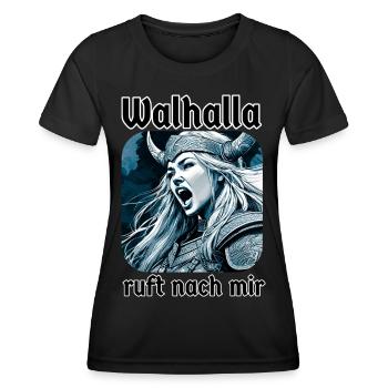 Valhalla, la Vierge de bouclier, m’appelle - T-shirt sport Femme - noir - Devant - AI Model Female 172 light (172cm)