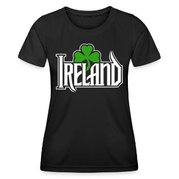 Irlande - Bonne Saint-Patrick - Shamrock - T-shirt sport Femme - noir - Devant - AI Model Female 172 light (172cm)