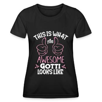 So sieht ein cooles Gotti aus Patentante Schweiz - Frauen Funktions-T-Shirt - Schwarz - Vorne - AI Model Female 172 light (172cm)
