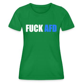 Fuck afd - Frauen Funktions-T-Shirt - Kelly Green - Vorne - AI Model Female 172 dark (172cm)
