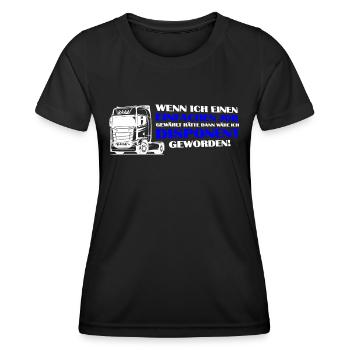 Trucker Brummi Fahrer Disponent Spruch Zugmaschine - Frauen Funktions-T-Shirt - Schwarz - Vorne - AI Model Female 172 light (172cm)