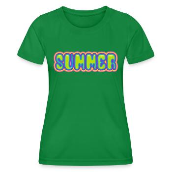 Summer - sun - holiday - good mood - Women's Functional T-Shirt - kelly green - Front - AI Model Female 172 dark (172cm)