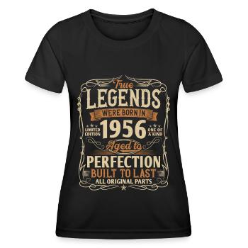 Born in 1956 Legends Birthday Gift - Women's Functional T-Shirt - black - Front - AI Model Female 172 light (172cm)