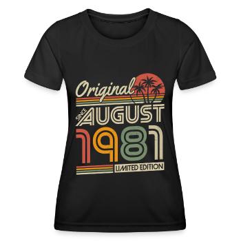Original seit August 1981 Geburtstag Geschenk - Frauen Funktions-T-Shirt - Schwarz - Vorne - AI Model Female 172 light (172cm)