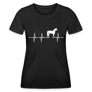 Herzschlag Pferd Liebe Frequenz - Frauen Funktions-T-Shirt - Schwarz - Vorne - AI Model Female 172 light (172cm)