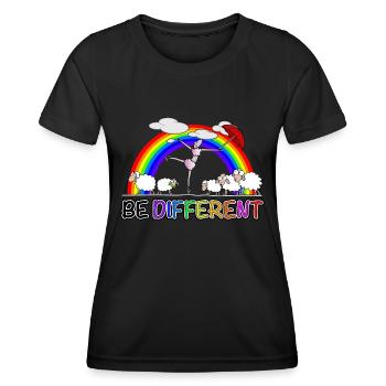 Soyez différent - Unique - T-shirt sport Femme - noir - Devant - AI Model Female 172 light (172cm)