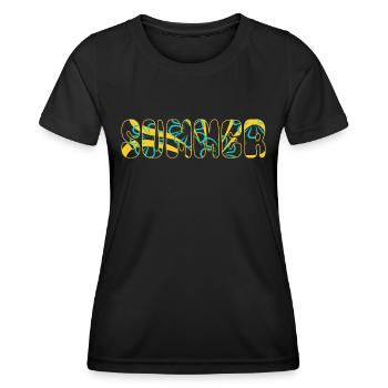 Summer - sun - holiday - good mood - Women's Functional T-Shirt - black - Front - AI Model Female 172 light (172cm)