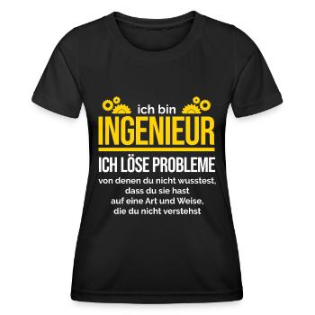 Ingenieur Maschinenbau - Frauen Funktions-T-Shirt - Schwarz - Vorne - AI Model Female 172 light (172cm)