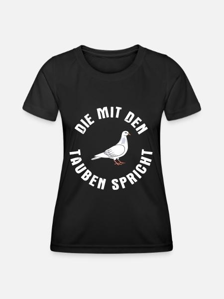 Taube Tauben Vogel - Frauen Funktions-T-Shirt - Schwarz