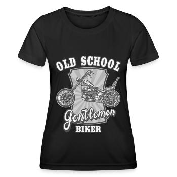 Messieurs motards de la vieille école - T-shirt sport Femme - noir - Devant - AI Model Female 172 light (172cm)