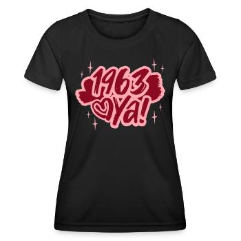 Geburtsjahr 1963 Geburtstag 60 Jahre - Frauen Funktions-T-Shirt - Schwarz - Vorne - AI Model Female 172 light (172cm)